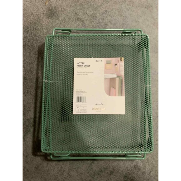 U Brands 2PK Mesh Locker Shelf Sage Green Size 12" - Picture 3 of 5